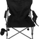 Heavy Duty Lightweight Portable Folding Camp Chair for Backpacking with Cup Holder and Carry Bag (Black)