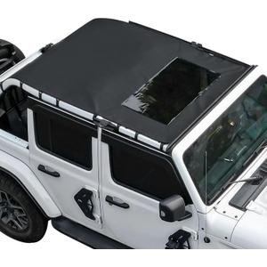 JOYTUTUS Sun Shade Top Compatible with Wrangler JLU 4 Door 2018-2023, Waterproof Canvas Roof Top Cover Wrangler JL Sunshade Blocks Rain, UV, Wind, Noise