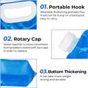 Hakkin Collapsible Water Tank Container 4 Pack 1.3 Gallon/5L, No-Leak Freezable Portable BPA Free Food Grade Plastic Storage Jug for Camping, Hiking, Travel, Emergency Survival Kit Bonus 2 Pcs Caps