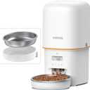 2025 Upgraded Automatic Cat Feeder - 4L Timed Auto Pet Feeder for Cat and Dog with Dry Food Dispenser, 180-day Battery Life, 1-6 Meals Per Day, 1-16 Portion, Desiccant Bag Keeps Food Fresh (White)