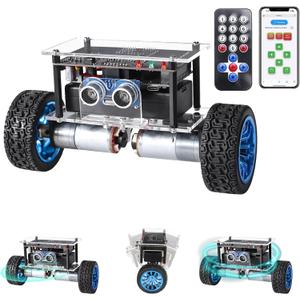 MIOYOOW DIY Self-Balancing Robot Car Kit, Soldering Practice STEM Project with Ultrasonic Obstacle Avoidance, WiFi + IR Dual Control, Electronic Solder Engineering Kit for Kids Ages 15+