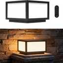 SkyGlow Solar Column Light, Stainless Steel LED IP55 Waterproof 10x10 Outdoor Pillar Lighting, Exterior Column Lamp Lanterns, Luxury Modern Post Cap Lights for Gate, Wall, Deck, Fence, Mail Box