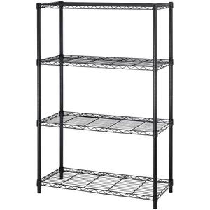 4 Tier Shelving Unit NSF Wire Shelf Metal Large Storage Shelves Heavy Duty Height Adjustable Commercial Grade Steel Utility Layer Shelf Rack Organizer 1000 LBS Capacity -14x36x54,Black (361454)