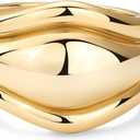 PAVOI 14K Gold Plated Chunky Stackable Rings Set for Women | Cubic Zirconia Bands Set | 3 Statement Rings Pack (9)