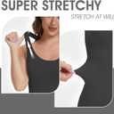 Compression Tank Tops Cami  Cross Scoop Neck Tummy and Waist Control Body Shaper Slimming Shapewear Camisole for Women (Black, XL)