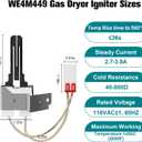 WE4M449 Gas Dryer Igniter Replace AP4436004 1535007 AH2364812 EA2364812 PS2364812, Gas Dryer Igniter Compatible With GE Hotpoint RCA 5TX62G9ST0WS DCCB330GJ0WC DMCD330GJ0WC