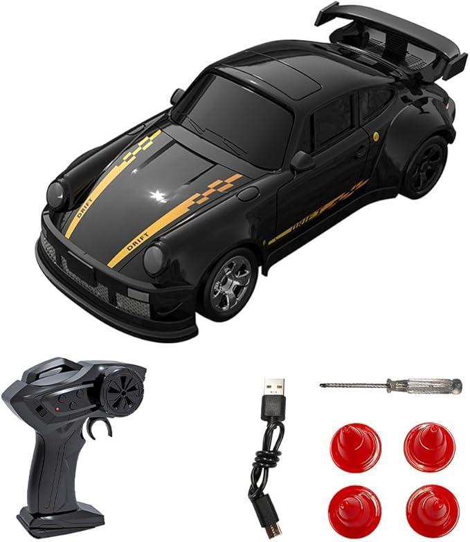 TeeGGi Desktop Drift Car for Boys Kids Adults, 1/64 Scale Remote Control Car with LED Lights, 4WD Mini RC Drift Cars for Race, Children's Gifts and Toys