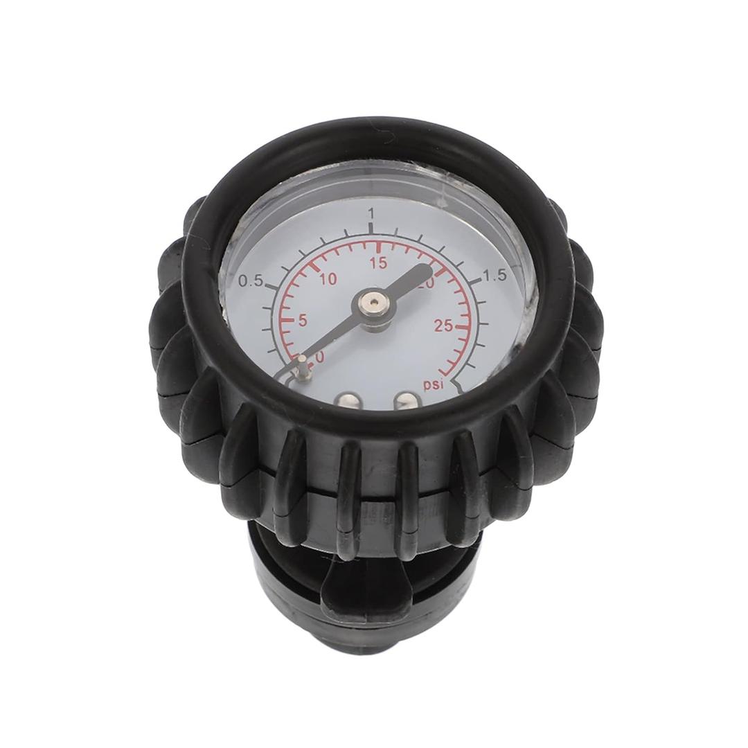 Inflatable Boat Pressure Gauge, PVC Kayak Pump Pressure Tester, 0-25 PSI Air Gauge for Surfboard, Paddle Board, and Kayak, Black