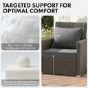 MIULEE Dark Grey Outdoor Chair Cushion 22x22 Inch for Patio Furniture Linen Textured Waterproof & 3 Year Color Fastness Seat and Back Couch Cushion with Ties No Slip Design