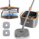 Mop and Bucket Set, Spin Mop with Separate Dirty Water System, Deep-Cleaning Mops for Floors, Versatile Mops for Walls