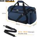 Uarition Gym Duffle Bag for Men - 55L Navy Blue Large Duffel Bags for Sports, Workout, Traveling, Durable Heavy Duty Duffel Gear Bag
