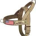 Forestpaw No Pull Dog Harness with Large Handle,Slip on Reflective Vest with Quick Release Buckle,Comfortable Flannel Lining for Medium Large Dogs Walking Training (Includes 3 Patches),Brown XL