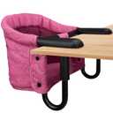 Hook On High Chair - Portable & Foldable for Babies 6-36 Months, Family & Travel Use with Carry Bag(Rose Red)