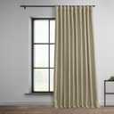 HPD Half Price Drapes - Faux Linen Curtains for Living Room (1 Panel) - 100W X 96L - Extra Wide Textured Room Darkening Curtains for Bedroom 96 Inches Long - Drapes for Home Decor, Thatched Tan