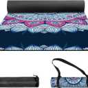 nuveti Yoga Mat Print Extra Thick TPE Non Slip Fitness Exercise Mat with Carrying Bag,72"x24" Extra Thick 6MM Exercise & Workout Mat for Yoga, Pilates Fitness and Floor Exercises