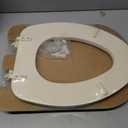Mayfair Padded Toilet Seat, Cushioned Soft Vinyl over Wood Core Seat, Secure Hinges, Easy Clean, Made in USA, Elongated, Bone