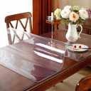 Clear Table Protector 28 x 72 Inch, 1.5mm Thick Plastic Table Cover, Waterproof PVC Clear Tabletop Protector, Desk Protector Mat, Writing Desk Pad for Desktop, Coffee & Dining Room