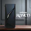 Zalman Raven ATX Mid-Tower Gaming PC Case - RGB Lighting Strip with Control Button, Full Tempered Glass Side Panel, 1 x 120mm Fan Pre-Installed, USB 3.0, Desktop Computer Case