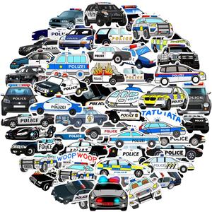 3 x Police Car Stickers, Gift for Kids Teen, Cute Waterproof Vinyl Decals for Travel Luggage Suitcase Laptop Water Bottle Skateboard Bike Helmet Guitar Scrapbook Diary Toy Phone Pad [50 PCS]