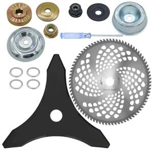 10" x 3 Teeth Carbon Steel Brush Cutter Blades 10" x 80T Weed Trimmer Blade Head for Weed Eater Blades with Adapter Kit Compatible with Husqvarna, Stihl Brush Cutter, Trimmer, Weed Wacker