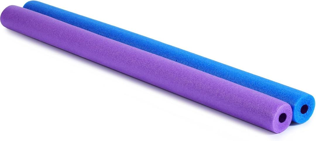Hollowfly 2 Pack Jumbo Pool Noodles Floating Pool Noodles Foam Tube Large Hollow Floating Training Device Swimming Craft Projects Padding Bumper(55 x 3.5 Inch,Blue and Purple)