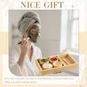 Teenyyou 9 Pcs Bamboo Esthetician Supplies 4 Face Mask Mixing Bowls 4 Facial Cream Spoons 1 Serving Tray for Body Skin Care Bathroom
