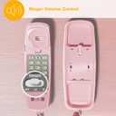 AT&T TRIMLINE 210 Corded Home Phone, No AC Power Required, Improved Easy-wall-mount, Lighted Big Button Keypad, 13 SpeedDial Keys, Last Number Redial, Mute, Flash, Volume Control, Princess Phone, PINK