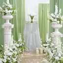 2pcs 19inch White Free Standing Flowers Ball Bouquet Artificial Rose Arrangements Balls for Wedding Centerpieces Tables Chair Aisle Runner Flowers Decor