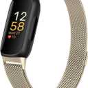 JKD Metal Bands Compatible with Fitbit Inspire 3 Bands for Women Men, Soft Stainless Steel Band Mesh Loop Strap Replacement Magnetic Wristband Accessories for Fitbit Inspire 3 Fitness Tracker (Champagne Gold)