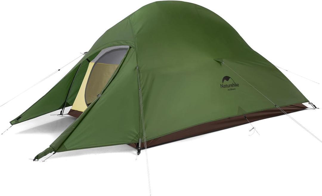 Naturehike Cloud-Up 2 Person Tent Lightweight Backpacking Tent with Footprint - Free Standing Ultralight Camping Hiking Backpack Tents Two Person Tent (Green-20D Nylon)