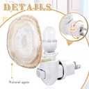 Hortsun Stone Nightlight Plug into Wall Christmas Agate Night Light Agate Slice Light Crystal with Switch Home Decor Hallway Lights, Nightlight for Toilet Kitchen Bedroom(Beige)