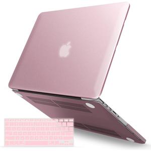 IBENZER Compatible with MacBook Pro 15 Inch Case 2012-2015, Soft Touch Hard Case Shell Cover with Keyboard Cover for Apple MacBook Pro 15 with Retina Display A1398, Rose Gold, R15MPK+1A