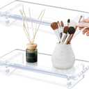 2Pack Acrylic Counter Tray Organizer. Multi-Purpose Kitchen & Bathroom Sink Tray Decor for Soap, Perfume, Vanity, Candles, Plants - Countertop Holder, Space-Saving Modern Home Dcor Small