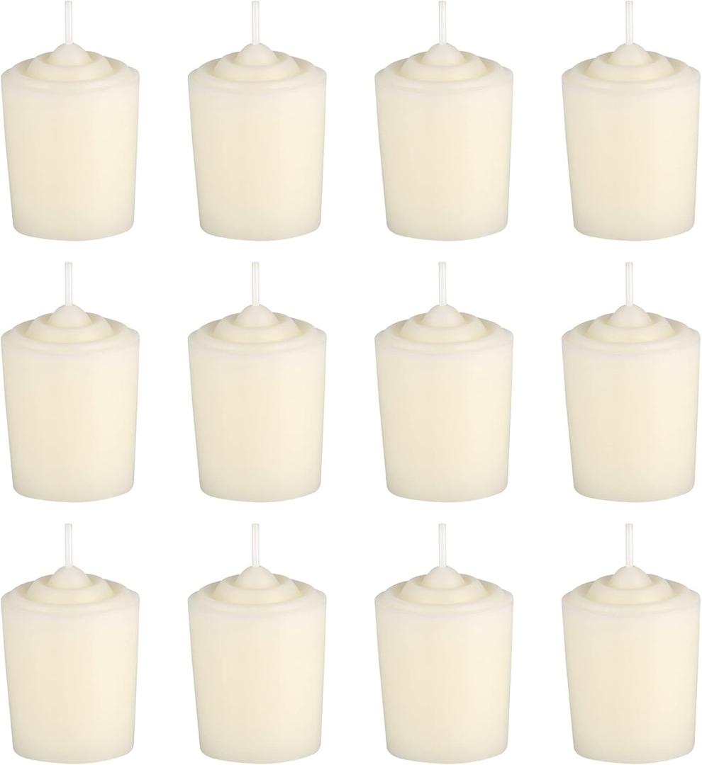Ivory Unscented 15 Hours Votive Candles Pack of 12