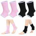 2 Pairs Compression Ankle Brace for Kids, Elastic Braces for Sprained Ankles, Kids Ankle Support for Youth Aged 6-14, Ankles Compression Sleeve for Dance Sports (Black and Pink)