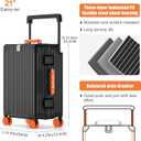 ROPLUS Aluminium Frame Carry on Luggage with Smooth Jelly Wheels, Hardside Zipperless Rolling Suitcase with TSA Lock (BlackOrange, 21-Inch)