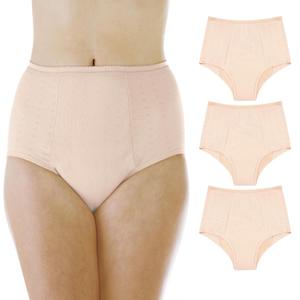 Wearever Women's Incontinence Underwear for Bladder Control with Super Absorbency - Reusable & Washable Leak Proof Underwear for Women 300 ml - (Pack of 3) (Beige) (1X) (Fits Hip 43-44")