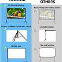 TOWOND Projector Screen with Stand, 100 inch Outdoor Projector Screen Portable Indoor Projection Screen 16:9 4K Rear Front Movie Screen with Carry Bag for Home Backyard Theater 100 inch