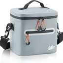 Soft-Sided Cooler Bag, 7/16/30 Can Portable Ice Chest Box, Waterproof, Leak-Proof, Insulated Cooler for Lunch, Beach, Drink, Beverage, Travel, Camping, Picnic (Gray)