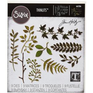 Sizzix 661206 Thinlits Die Set, Garden Greens by Tim Holtz (9/Pack), 7.5 x 5.63 x 0.25