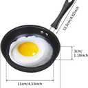 4.92 Inch Non Stick Omelette Mini Frying Pan for One Egg, Easy Clean Round Small Pan with Ergonomic Handle, Stainless Steel Heat Resista-nt Non Stick Pot for Single Eggs Pancakes