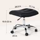 Frassie Mobile Gaming Office Footrest Stool Under Desk Multi-use Height Adjustable Rolling Foot Stool Rest Ottoman (Silver)