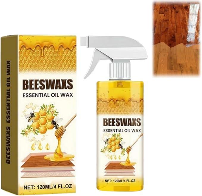 Easybos Beeswax Wood Polish Spray, Beeswax Essential Oil Wax for Furniture & Floor Cleaning, Restores Shine, Protects and Conditions Wood Surfaces, 1 Pack