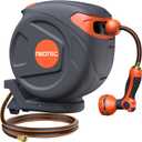 82ft Automatic Rewind Garden Hose Reel 1/2", Wall Mounted Retractable Water Hose with Any-Length Lock, Kink-Free Hybrid Hose for Backyard & Plant Care