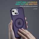3 x DEERLAMN for iPhone 14/iPhone 13 Case with Stand,[Compatible with Magsafe][Built-in Camera Bracket] Shockproof Drop Protection Slim Translucent Matte Phone Cover for Women Men-Dark Purple