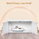 Homhedy 39.4" L Cat Litter Box Enclosure, Pet House with Barn Door, Wooden Cat Washroom Furniture, Fit Most of Litter Box, White