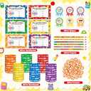 WATINC 100 Days of School Awards Set - 162Pcs Hooray 100 Days School Bracelets Smarter Greeting Cards Student Reward Stickers, Happy 100th Pencils Eraser Party Supplies for Classroom Teacher (Big Set)