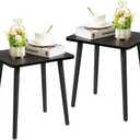 FORAOFUR Black End Tables Set of 2, Modern Boho End Table for Living Room Bedroom, Small Side Table for Small Spaces with Stable Structure, Easy Assembly