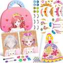 Art Craft Activity for Kids, Paper Craft Kits - Paper Makeup DIY Girls Toy Kit with Diamond Painting & Princess Dress Up Set, Christmas Gifts Ideal Birthday Party Gift for Girls Ages 4 5 6 7 8+