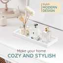 Silicone Countertop Tray  Large 11.8 Bathroom Vanity Organizer for Soap Dispenser, Lotion Bottles, Perfume, Candles, Keys  Shatterproof Sink Tray